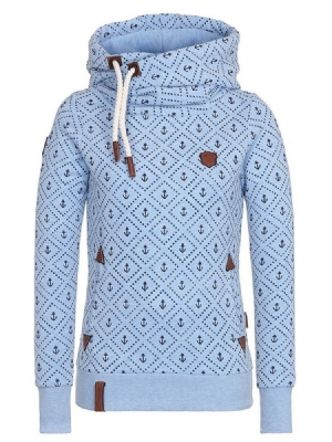 Normaler Langarm-hoodie Mit Normalem Print Für Damen