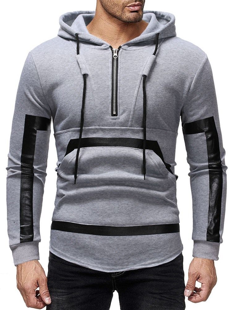 Patchwork Color Block Pullover Herren Hoodies