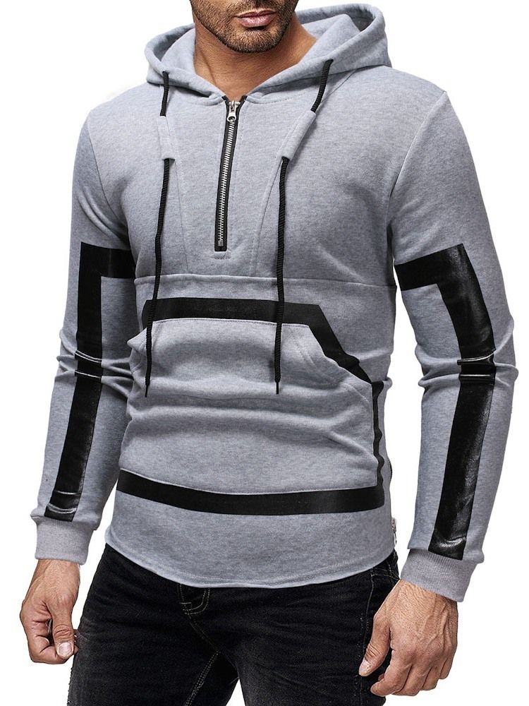 Patchwork Color Block Pullover Herren Hoodies