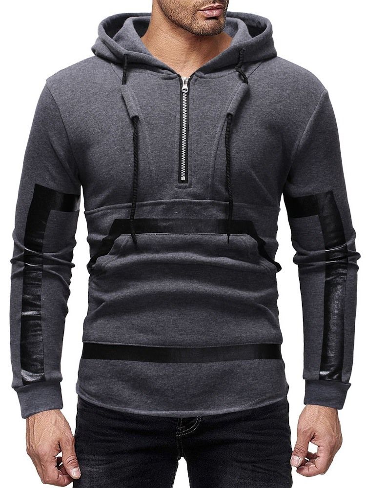 Patchwork Color Block Pullover Herren Hoodies