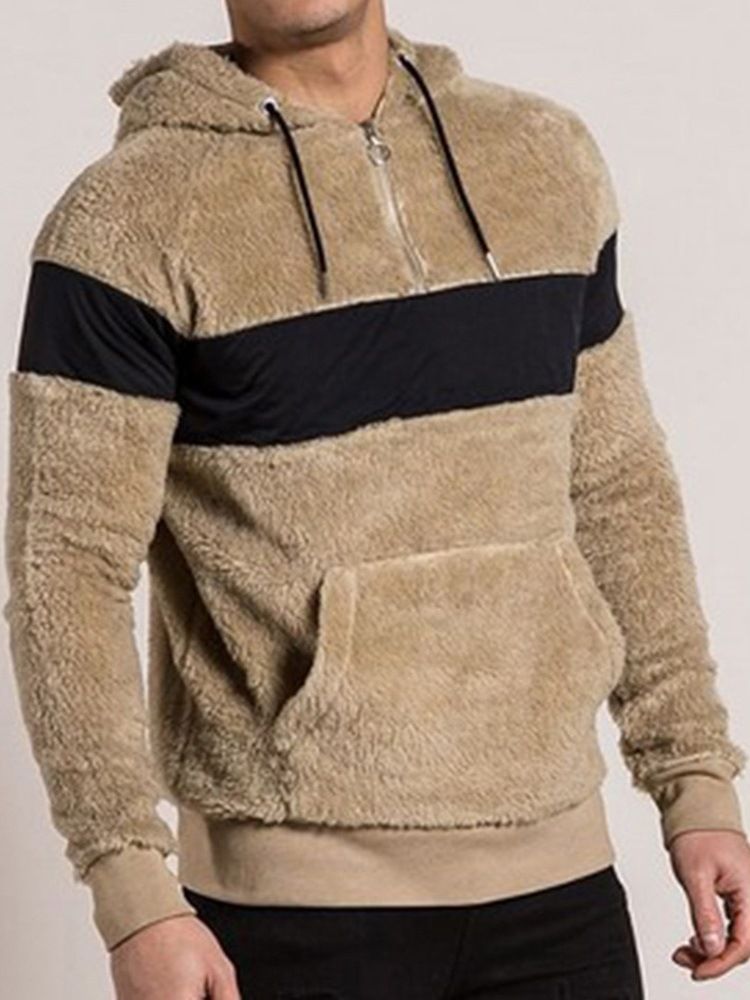 Patchwork Pullover Dicker Herbst Herren Hoodies