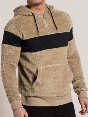 Patchwork Pullover Dicker Herbst Herren Hoodies