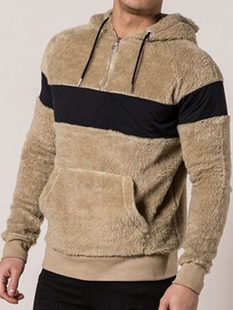 Patchwork Pullover Dicker Herbst Herren Hoodies