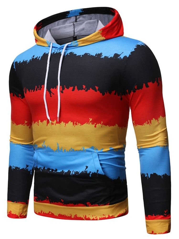 Pocket Color Block Kapuzenpullover Herren Hoodies