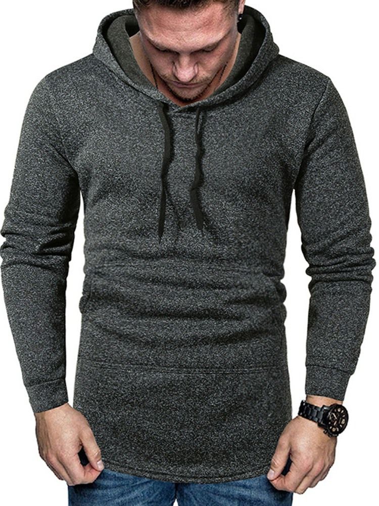 Pocket Pullover Plain Herren Hoodies