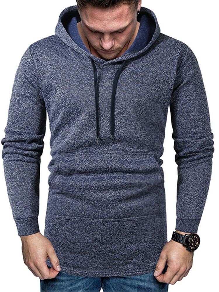 Pocket Pullover Plain Herren Hoodies