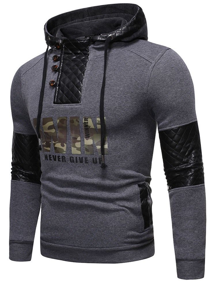 Print Pullover Color Block Herren Hoodies