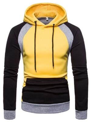 Pullover Color Block Pocket Hooded Slim Herren Hoodies