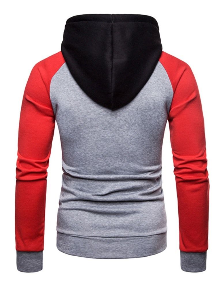 Pullover Color Block Pocket Hooded Slim Herren Hoodies