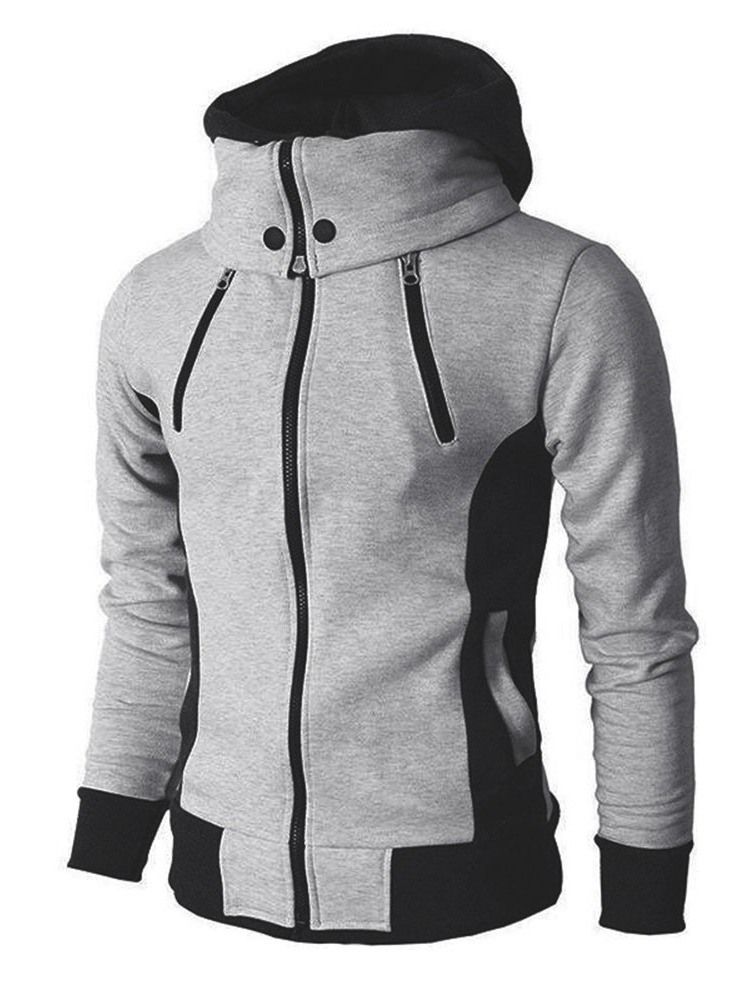 Pullover Dicker Farbblock Herren Hoodies