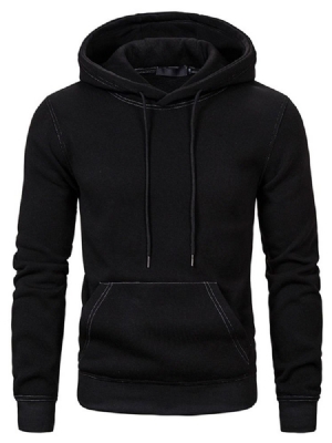 Pullover Pocket Plain Slim Herren Hoodies