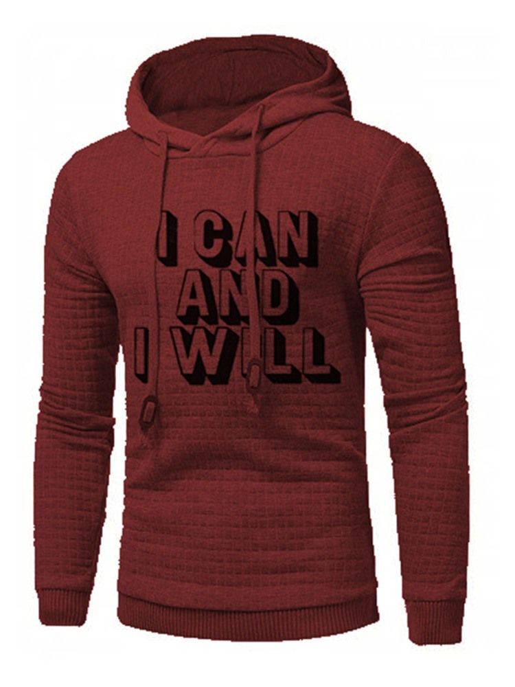 Pullover Print Letter Hooded Herren Slim Hoodies