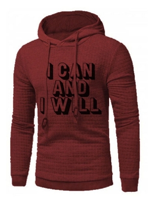 Pullover Print Letter Hooded Herren Slim Hoodies