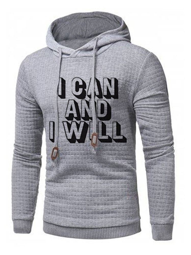 Pullover Print Letter Hooded Herren Slim Hoodies