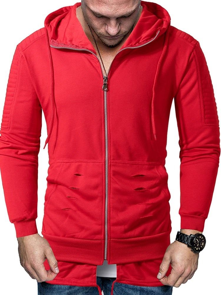 Pullover Zipper Plain Herren Hoodies