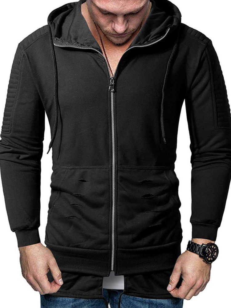 Pullover Zipper Plain Herren Hoodies