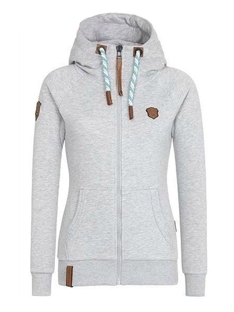 Schlanker Rollkragen-reißverschluss Für Damen Hoddie