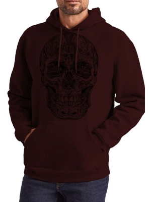 Skull Print Pullover Herren Kapuzenpullover