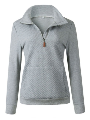 Zipper Langarm Damen Revers Hoodie