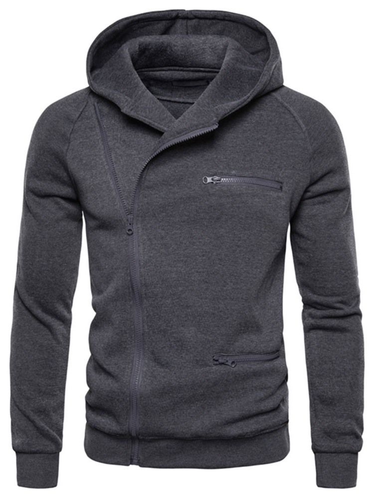 Zipper Plain Cardigan Herren Slim Hoodies