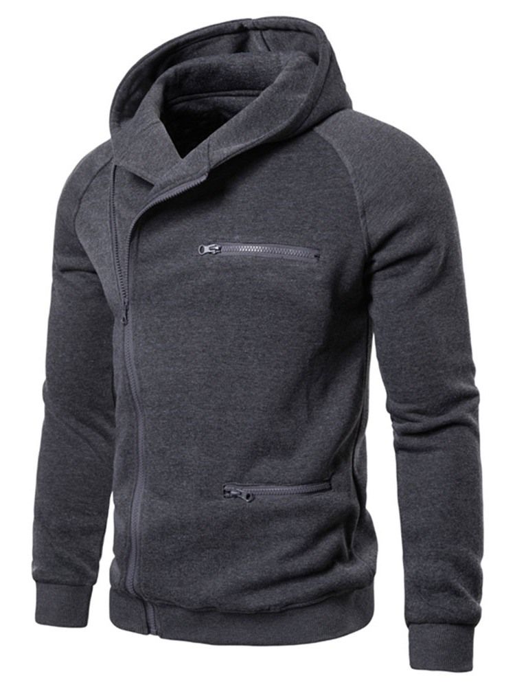 Zipper Plain Cardigan Herren Slim Hoodies