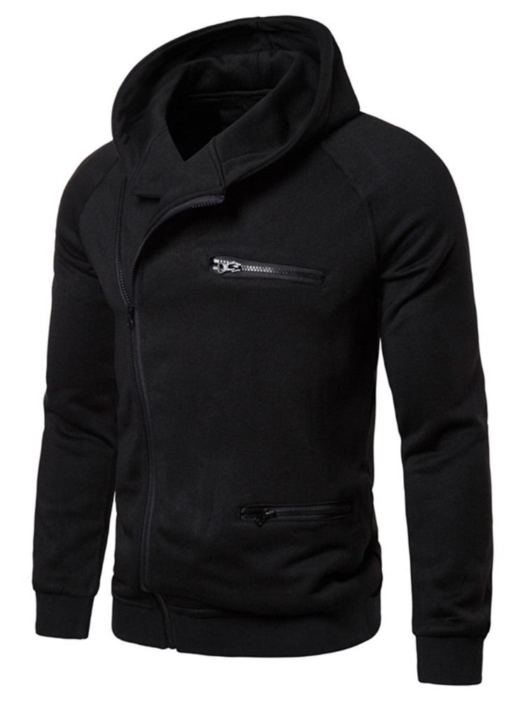 Zipper Plain Cardigan Herren Slim Hoodies