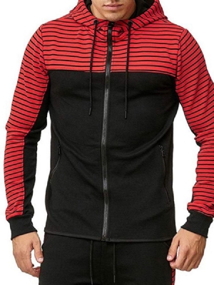 Zipper Stripe Cardigan Casual Herren Hoodies