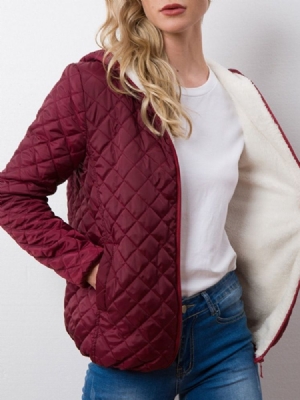 Damen Gefütterte Standard-baumwolljacke Mit Losem Reißverschluss Zip