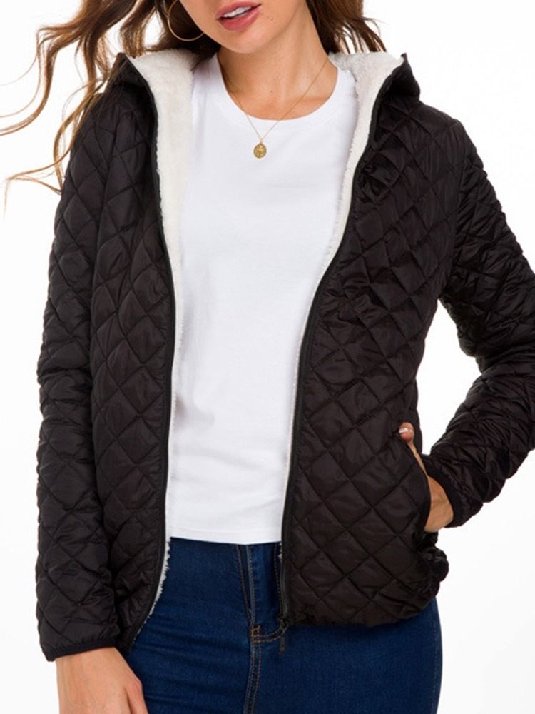 Damen Gefütterte Standard-baumwolljacke Mit Losem Reißverschluss Zip