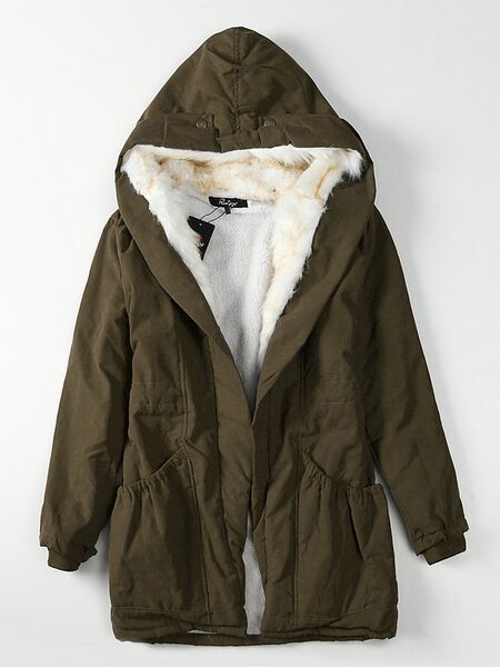 Militär Winter Casual Outdoor Hoodie Trench Parkas Damen Mantel