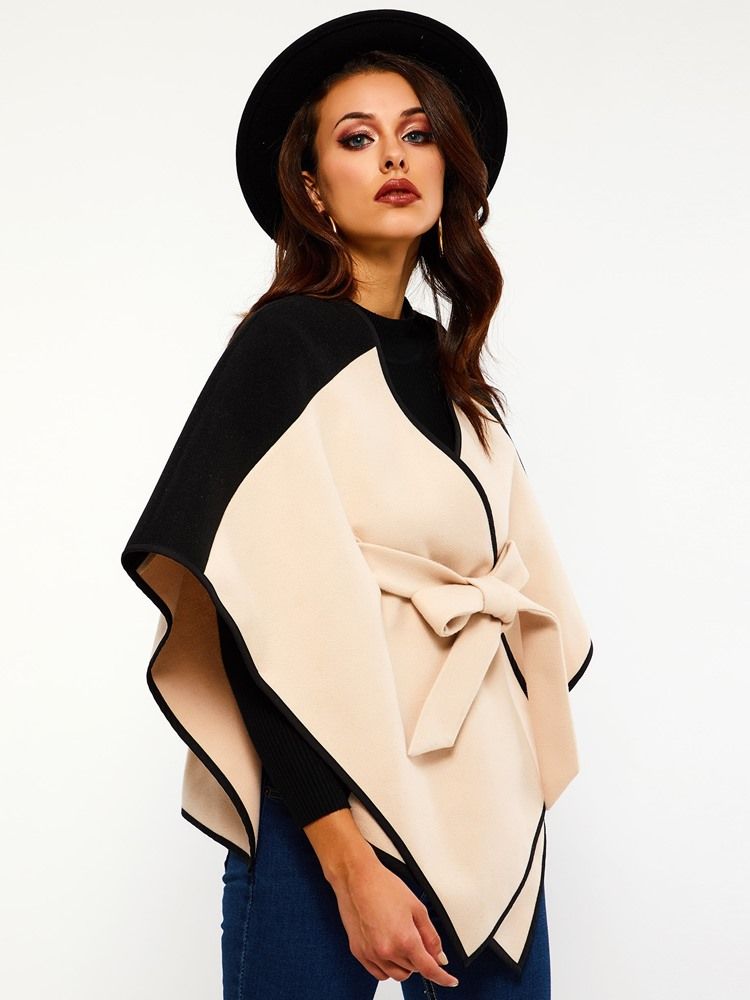 Western Herbst Cape Mit Dickem Farbblock Für Damen