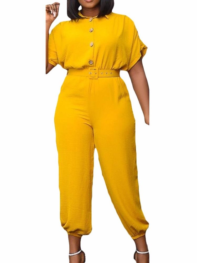 Casual Plain Knöchellänge Loose Pencil Pants Damen Jumpsuit