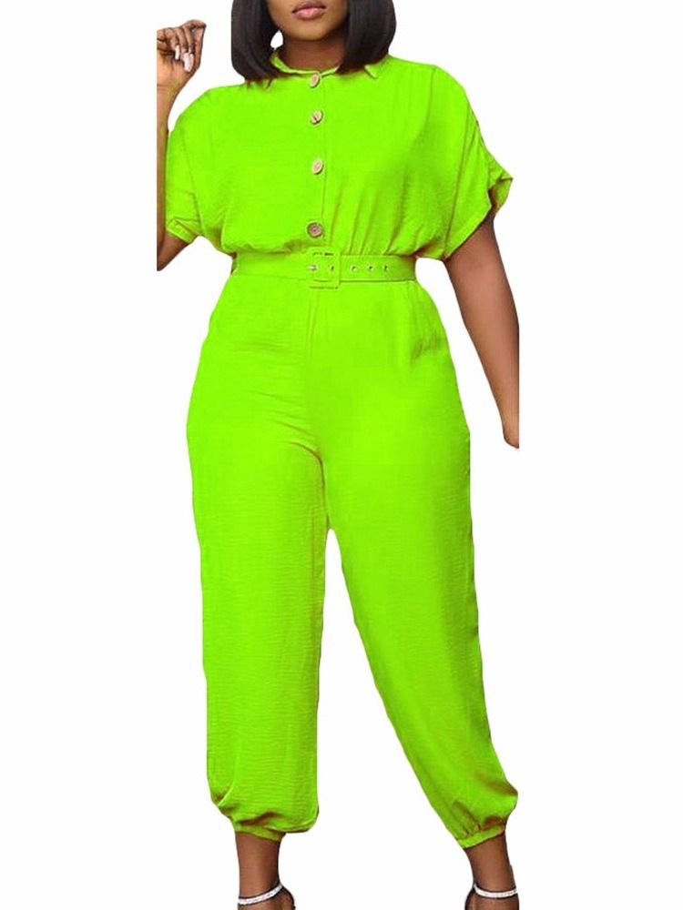 Casual Plain Knöchellänge Loose Pencil Pants Damen Jumpsuit