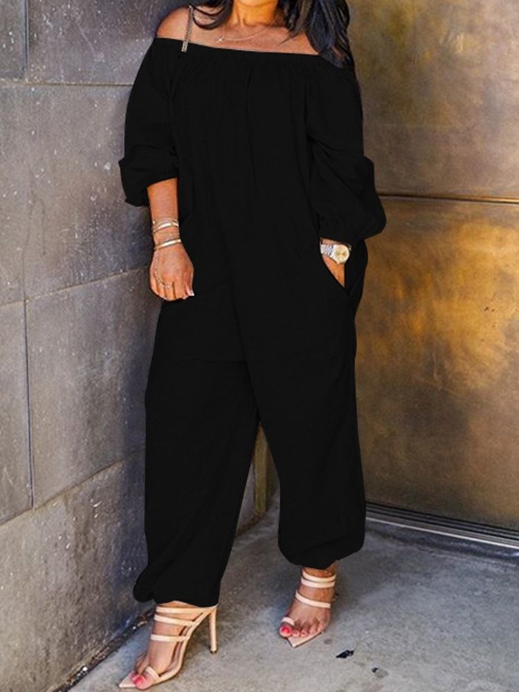 Casual Pocket Full Length Loose Women's Jumpsuit