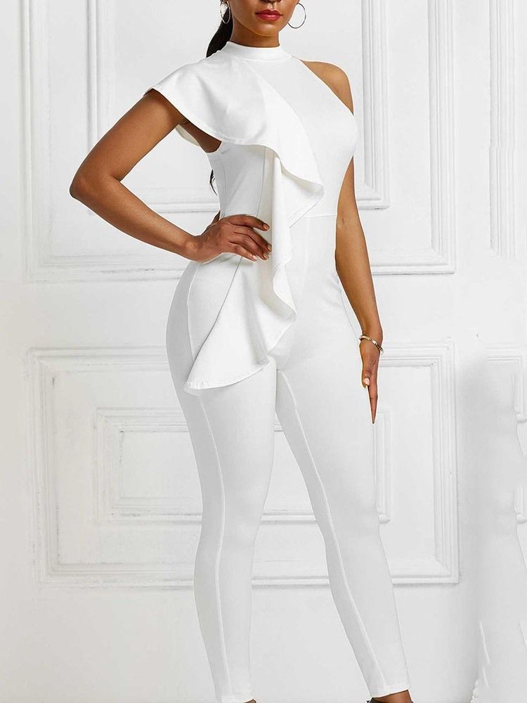 Einfache Knöchellange Mode Bleistifthose Damen Slim Jumpsuit