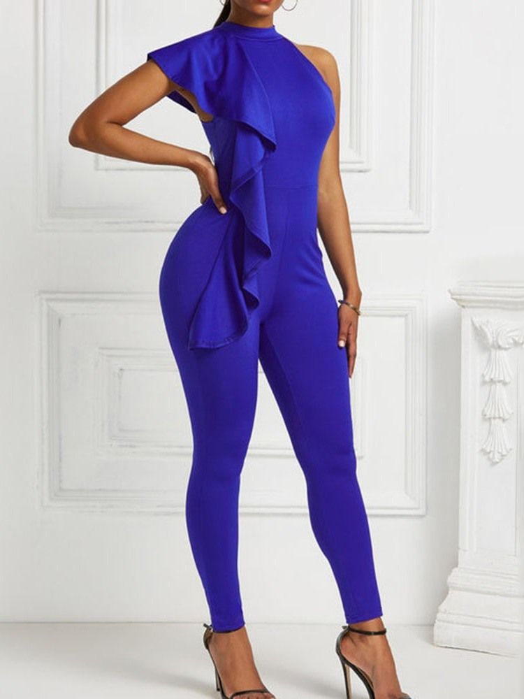 Einfache Knöchellange Mode Bleistifthose Damen Slim Jumpsuit