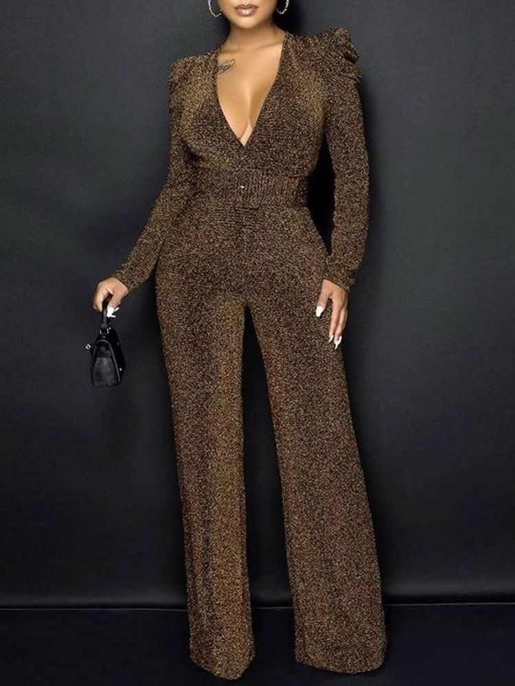 Fashion Schlichter Damen-jumpsuit In Voller Länge Mit Schmaler Hoher Taille