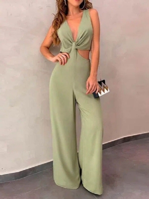 Fashion Schlichter Gerader Damen Jumpsuit In Voller Länge