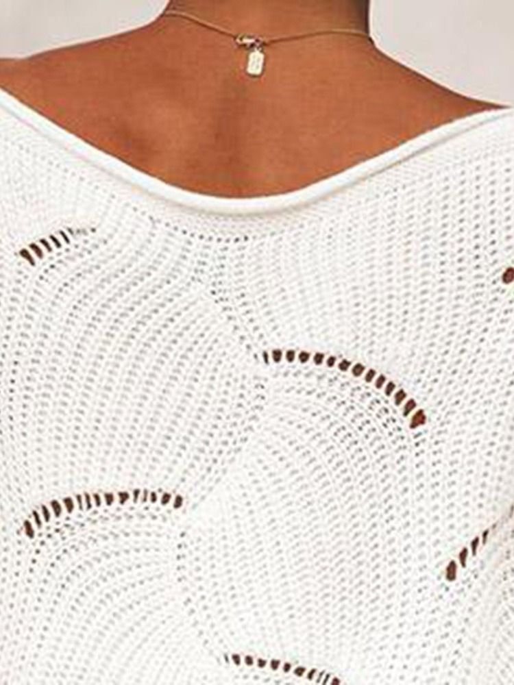 Damen Dicker Mittellanger Pullover Mit Fledermausärmeln