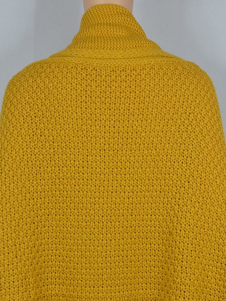 Damen Dicker Mittellanger Pullover Mit Fledermausärmeln