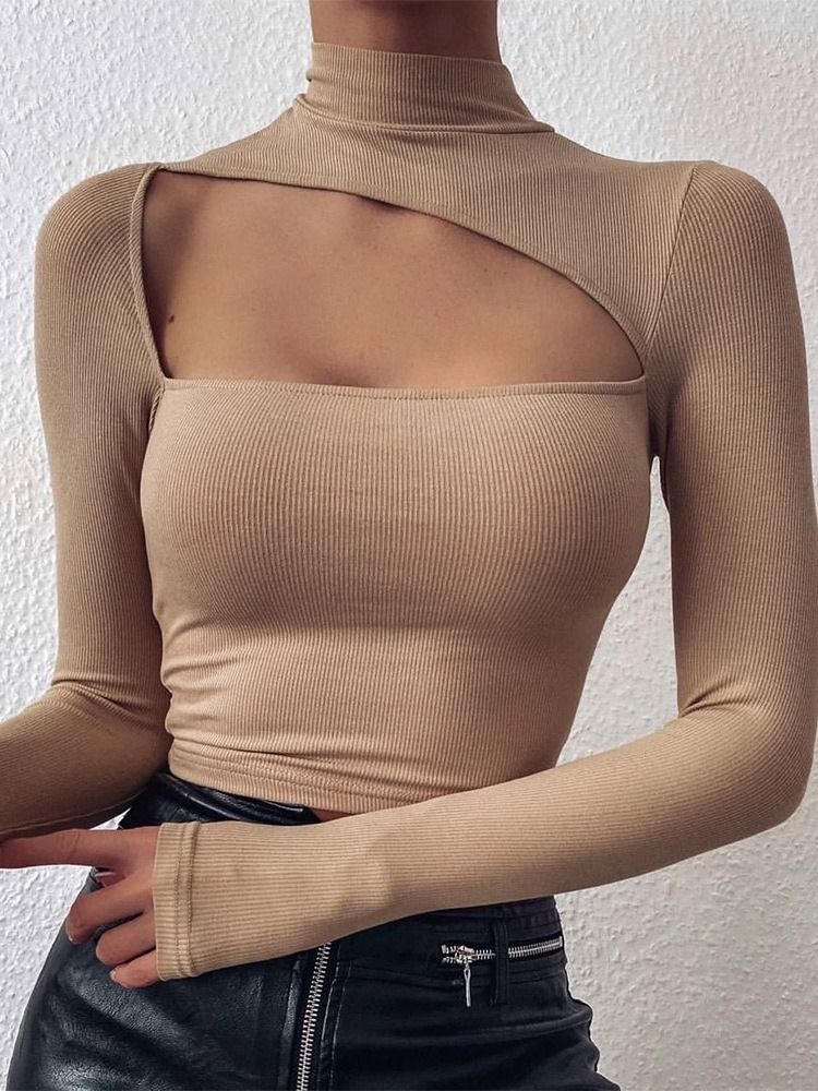 Hollow Regular Slim Short Sweater Für Damen