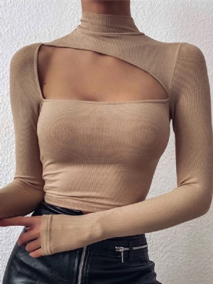 Hollow Regular Slim Short Sweater Für Damen