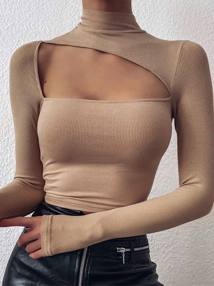 Hollow Regular Slim Short Sweater Für Damen