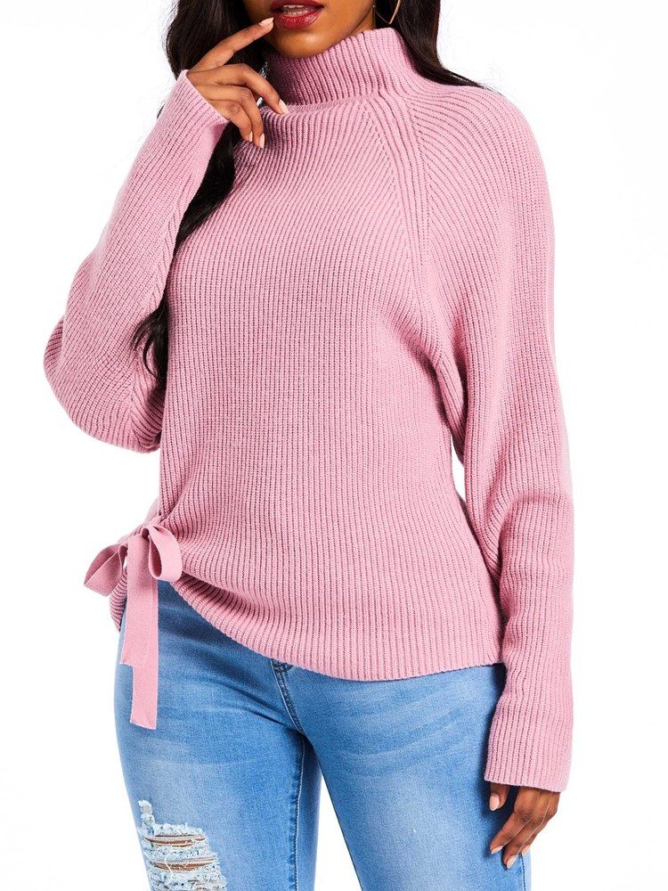 Lockerer Winterpullover Mit Schleife Für Damen