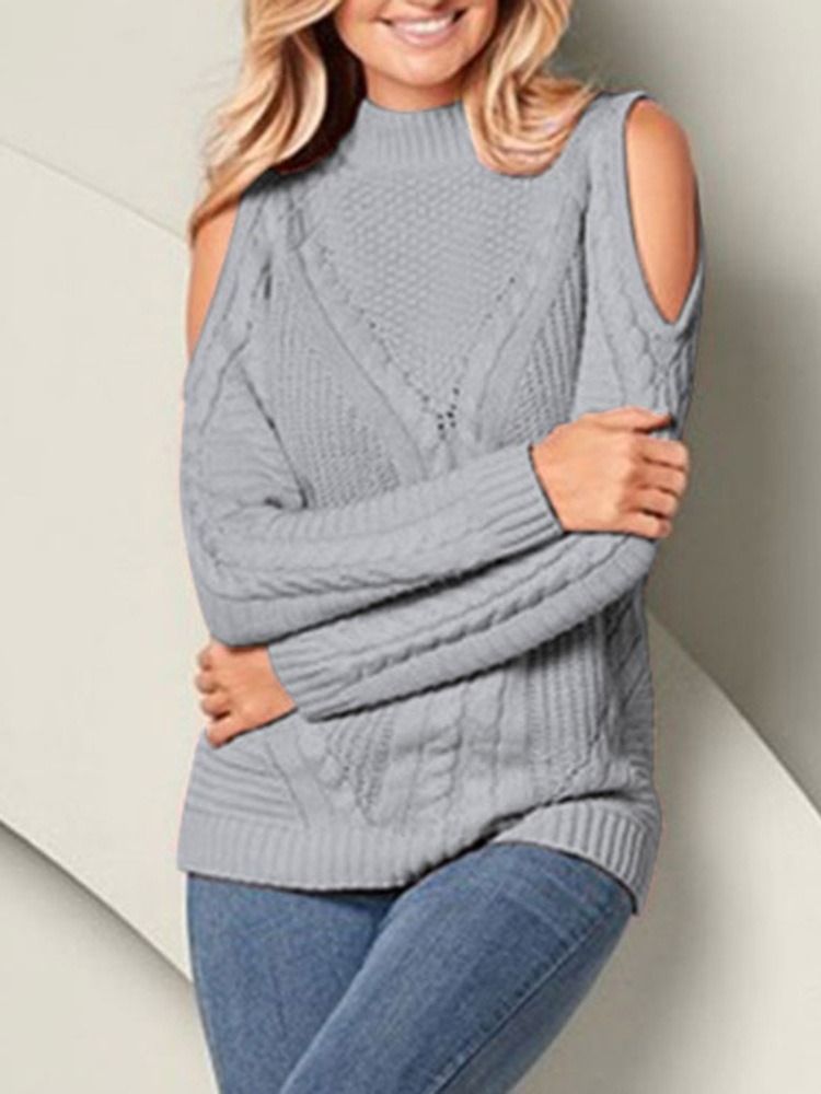 Patchwork Thin Standard Damen Slim Pullover