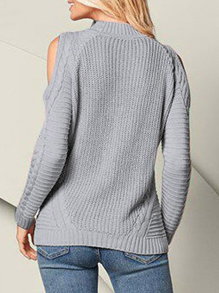 Patchwork Thin Standard Damen Slim Pullover