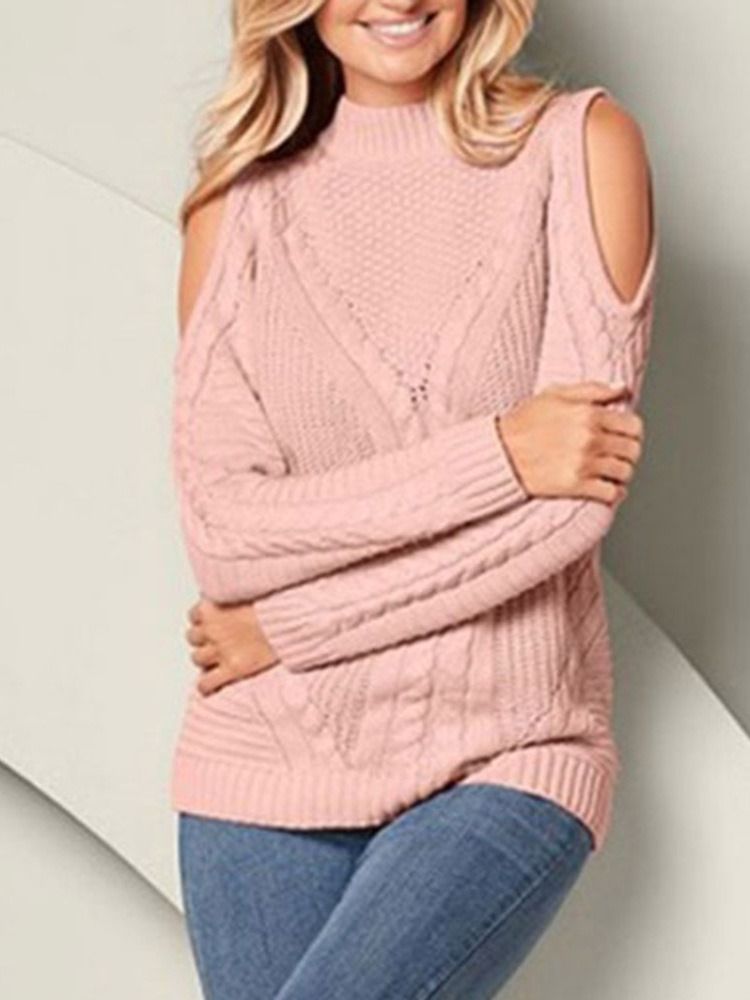 Patchwork Thin Standard Damen Slim Pullover