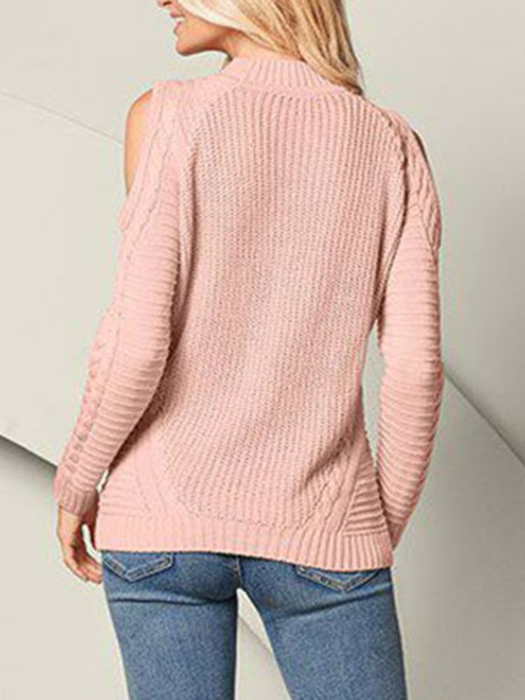 Patchwork Thin Standard Damen Slim Pullover