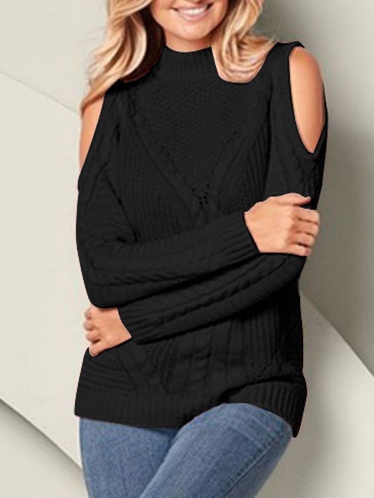 Patchwork Thin Standard Damen Slim Pullover