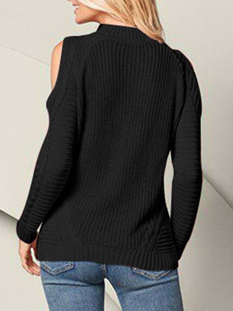 Patchwork Thin Standard Damen Slim Pullover